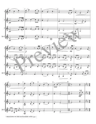 Variations on the Haymakers\' Song - Gassi - Clarinet Quartet