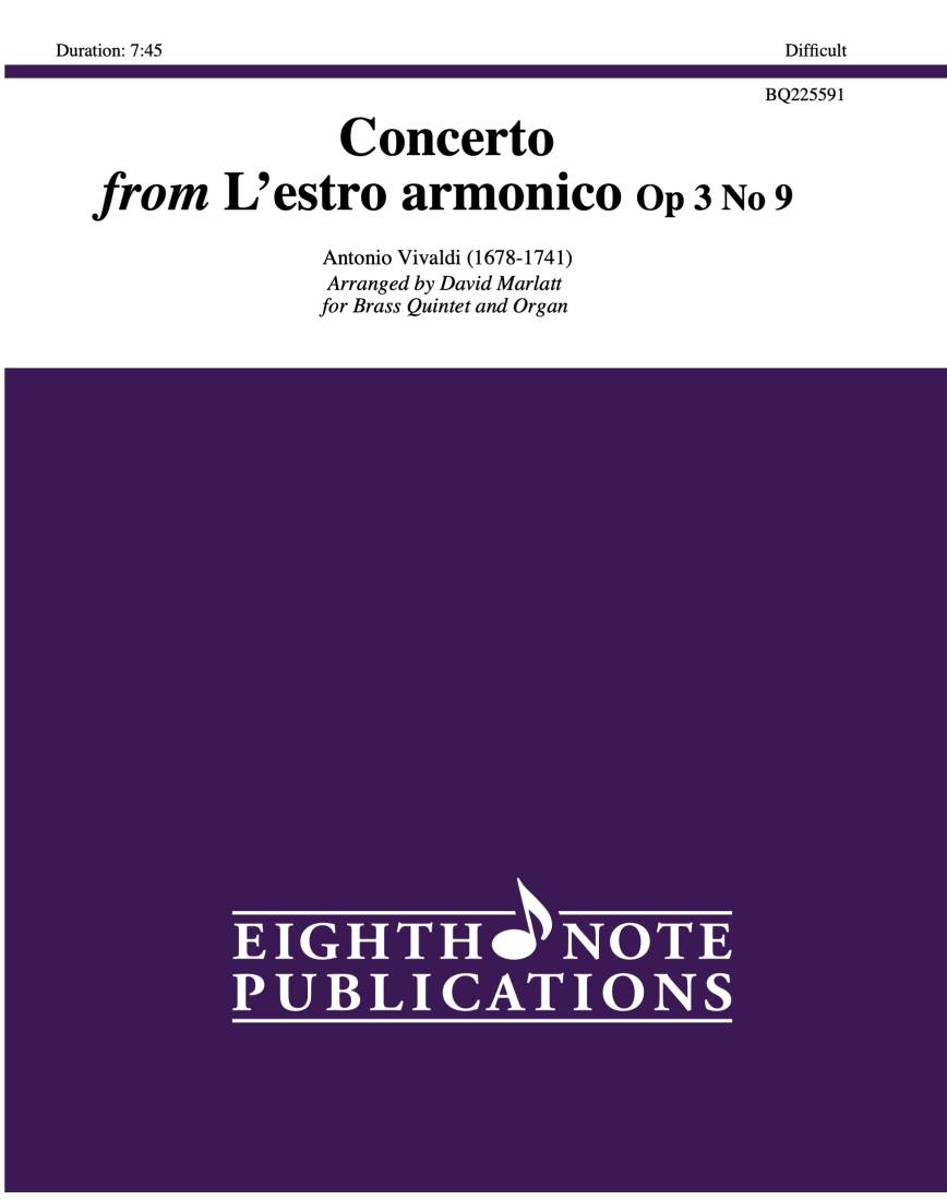 Concerto from L\'estro armonico Op. 3 No. 9 - Vivaldi/Marlatt - Brass Ensemble/Organ