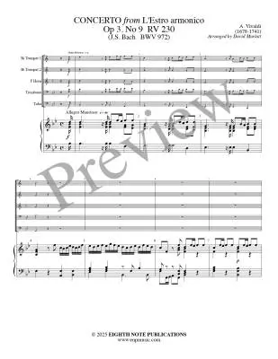 Concerto from L\'estro armonico Op. 3 No. 9 - Vivaldi/Marlatt - Brass Ensemble/Organ