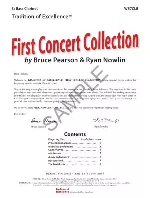Tradition of Excellence: First Concert Collection - Pearson/Nowlin - Bass Clarinet - Book
