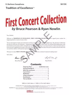 Tradition of Excellence: First Concert Collection - Pearson/Nowlin - Baritone Saxophone - Book