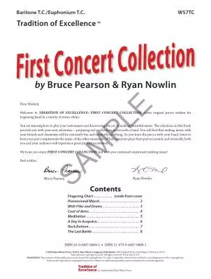 Tradition of Excellence: First Concert Collection - Pearson/Nowlin - Baritone T.C./Euphonium T.C. - Book