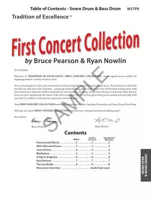 Tradition of Excellence: First Concert Collection - Pearson/Nowlin - Percussion - Book