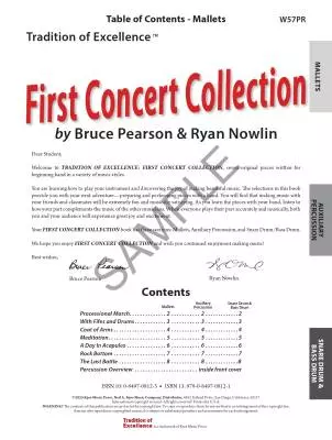 Tradition of Excellence: First Concert Collection - Pearson/Nowlin - Percussion - Book