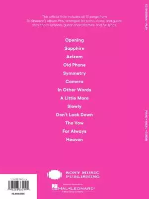 Play - Sheeran - Piano/Vocal/Guitar - Book