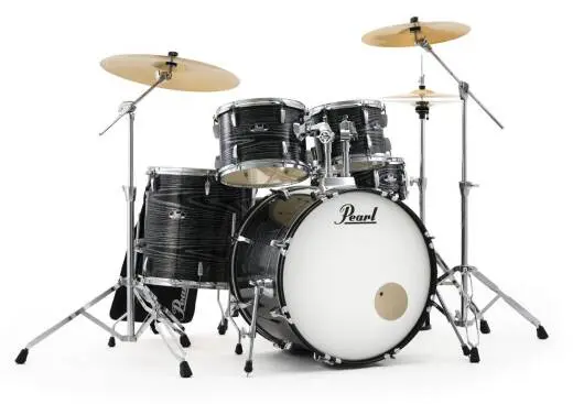 Pearl - L&M Exclusive Roadshow 5-Piece Drum Kit (22,10,12,16,SD) with Hardware and Cymbals - Midnight Chrome Vortex