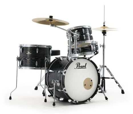 Pearl - L&M Exclusive Roadshow Complete Drum Kit (18,10,14,SD) with Hardware and Cymbals - Midnight Chrome Vortex