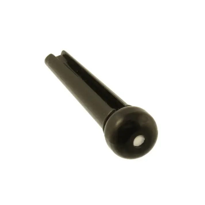 Plastic Dotted Bridge Pin - Black with White Dot (6 Pack)