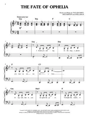 Taylor Swift: The Life of a Showgirl - Easy Piano - Book