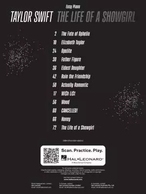 Taylor Swift: The Life of a Showgirl - Easy Piano - Book