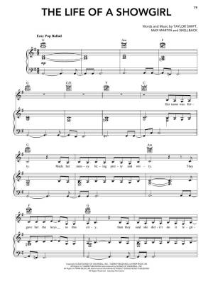 Taylor Swift: The Life of a Showgirl - Piano/Vocal/Guitar - Book