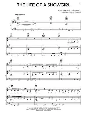 Taylor Swift: The Life of a Showgirl - Piano/Vocal/Guitar - Book
