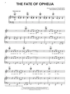 Taylor Swift: The Life of a Showgirl - Piano/Vocal/Guitar - Book