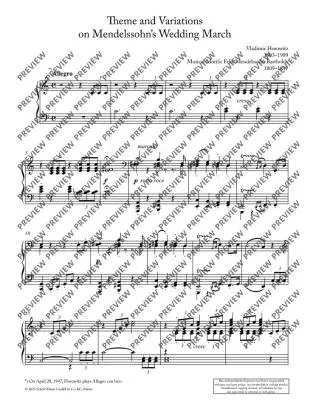Theme and Variations on Mendelssohn\'s Wedding March - Horowitz - Piano - Sheet