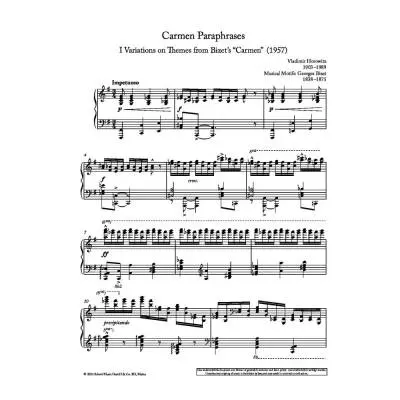 Carmen Paraphrases - Bizet/Horowitz - Piano - Sheet