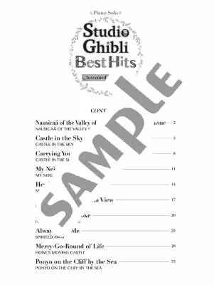 Studio Ghibli Best Hits: Intermediate - Piano - Book