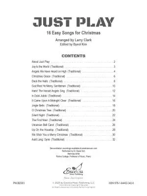 Just Play: 16 Easy Songs for Christmas - Clark/Kim - Piano - Book