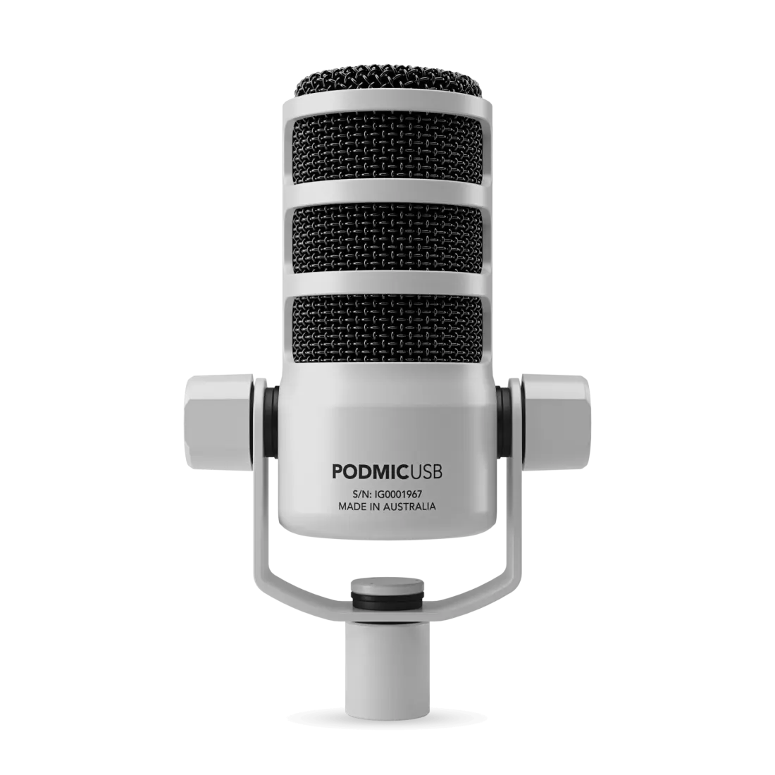 PodMic USB and XLR Dynamic Broadcast Microphone - White