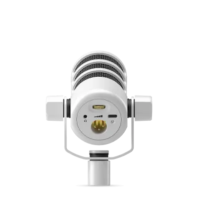 PodMic USB and XLR Dynamic Broadcast Microphone - White
