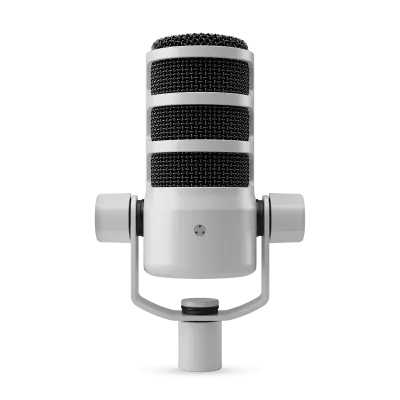 PodMic USB and XLR Dynamic Broadcast Microphone - White