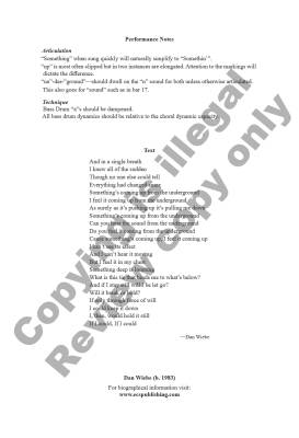 From the Underground - Wiebe - Choral Octavo - SATB Accompanied