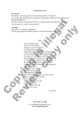 From the Underground - Wiebe - Choral Octavo - SATB Accompanied