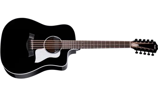 Taylor Guitars - 250ce Plus BLK Bajo Quinto 10-String Acoustic-Electric Guitar with Case - Black