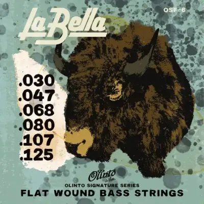 La Bella - Olinto Signature Series Flat Wound 6-String Bass Strings (30-125)