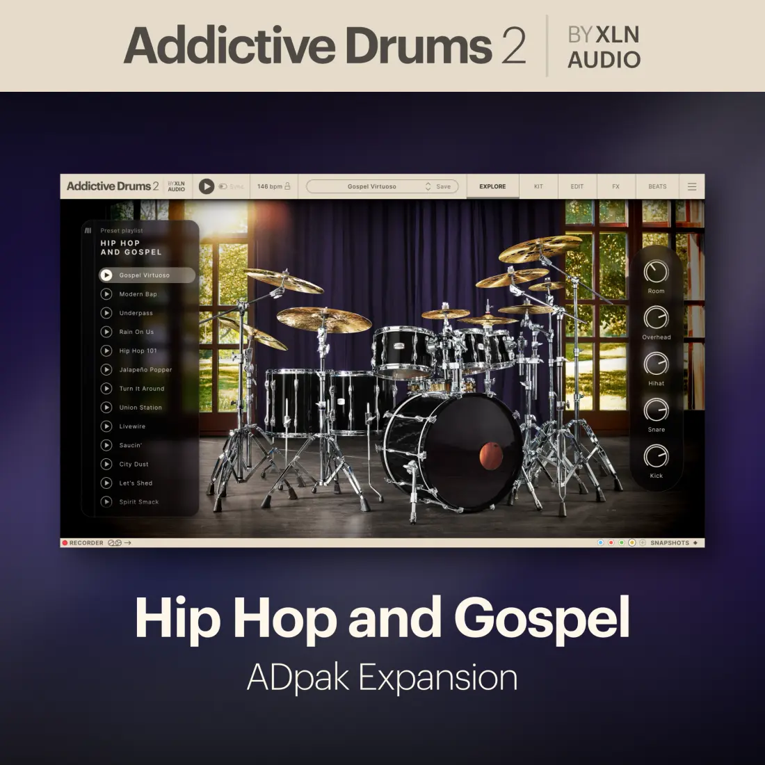 Hip Hop and Gospel ADpak for Addictive Drums 2 - Download