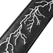 Night Life Series Black Leather Glow-in-the-Dark Strap - Lightning Bolt