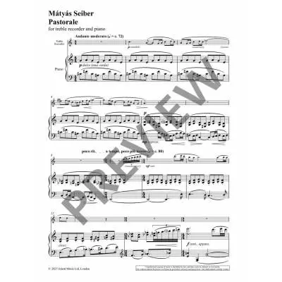 Pastorale - Seiber/Turner - Alto Recorder/Piano - Sheet
