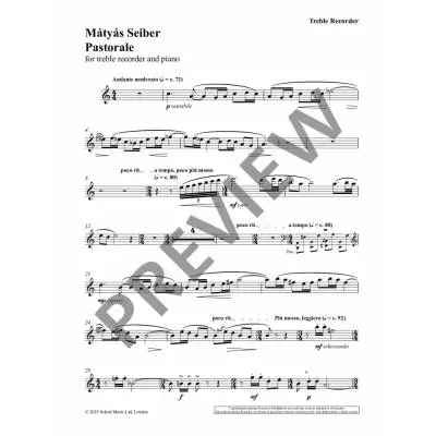 Pastorale - Seiber/Turner - Alto Recorder/Piano - Sheet
