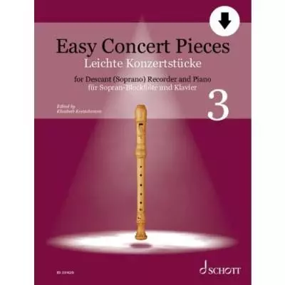 Schott - Easy Concert Pieces, Book 3: 21 Pieces from 5 Centuries - Kretschmann - Soprano Recorder - Book/Audio