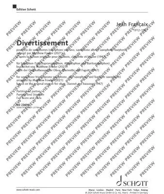 Divertissement - Francaix/Fowler - Saxophone Trio (SAB)