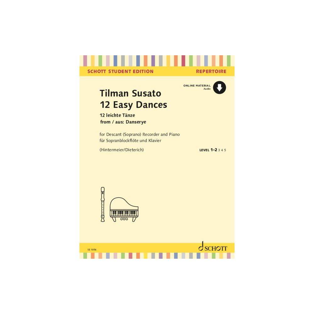 12 Easy Dances from Danserye - Susato/Dieterich/Hintermeier - Soprano Recorder - Book/Audio