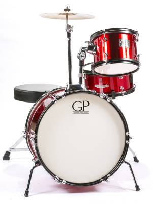 Junior 3-Piece Drum Kit (16,10,SD) with Cymbals and Hardware - Metallic Red