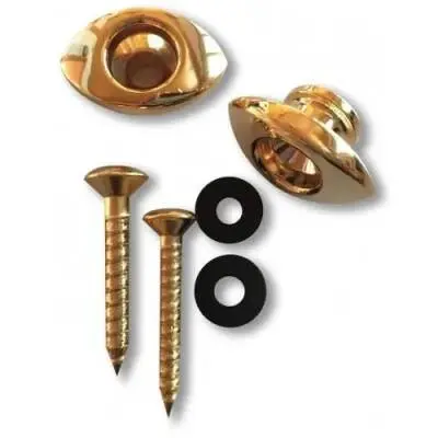Almansa - Elliptical Strap Button Set with Screws - Chrome Plated