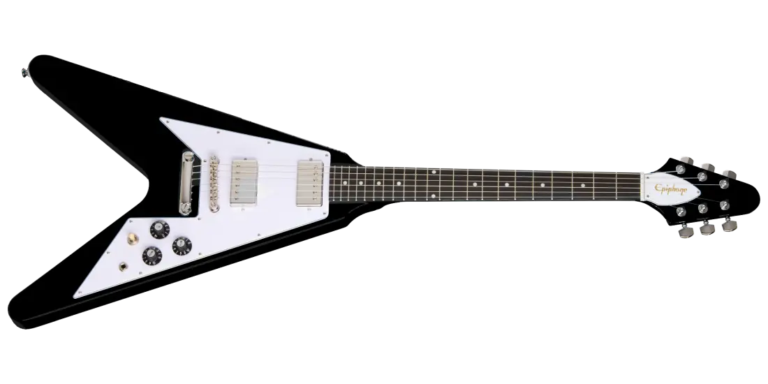 Flying V 70s Electric Guitar with Gigbag - Ebony
