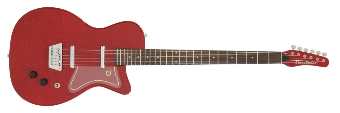 56 Baritone Single Cutaway Electric Guitar - Red Metal Flake