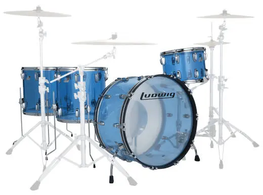 Ludwig Drums - Vistalite Zep 4-Piece Shell Pack (26,14,16,18) - Blue