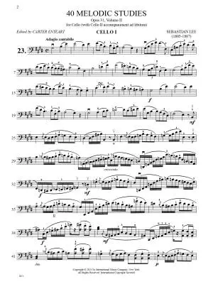 40 Melodic Studies, Opus 31, Volume II - Lee/Enyeart - Cello or Cello Duet - Book