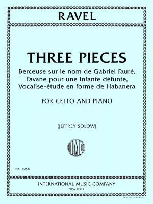 International Music Company - Three Pieces - Ravel/Solow - Cello - Book