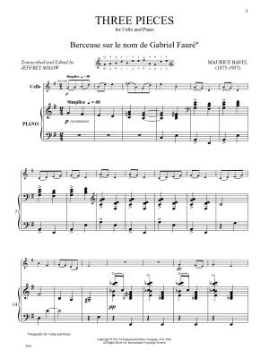 Three Pieces - Ravel/Solow - Cello - Book