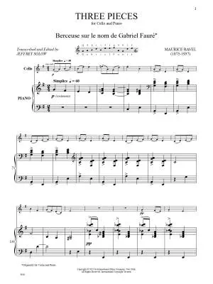 Three Pieces - Ravel/Solow - Cello - Book