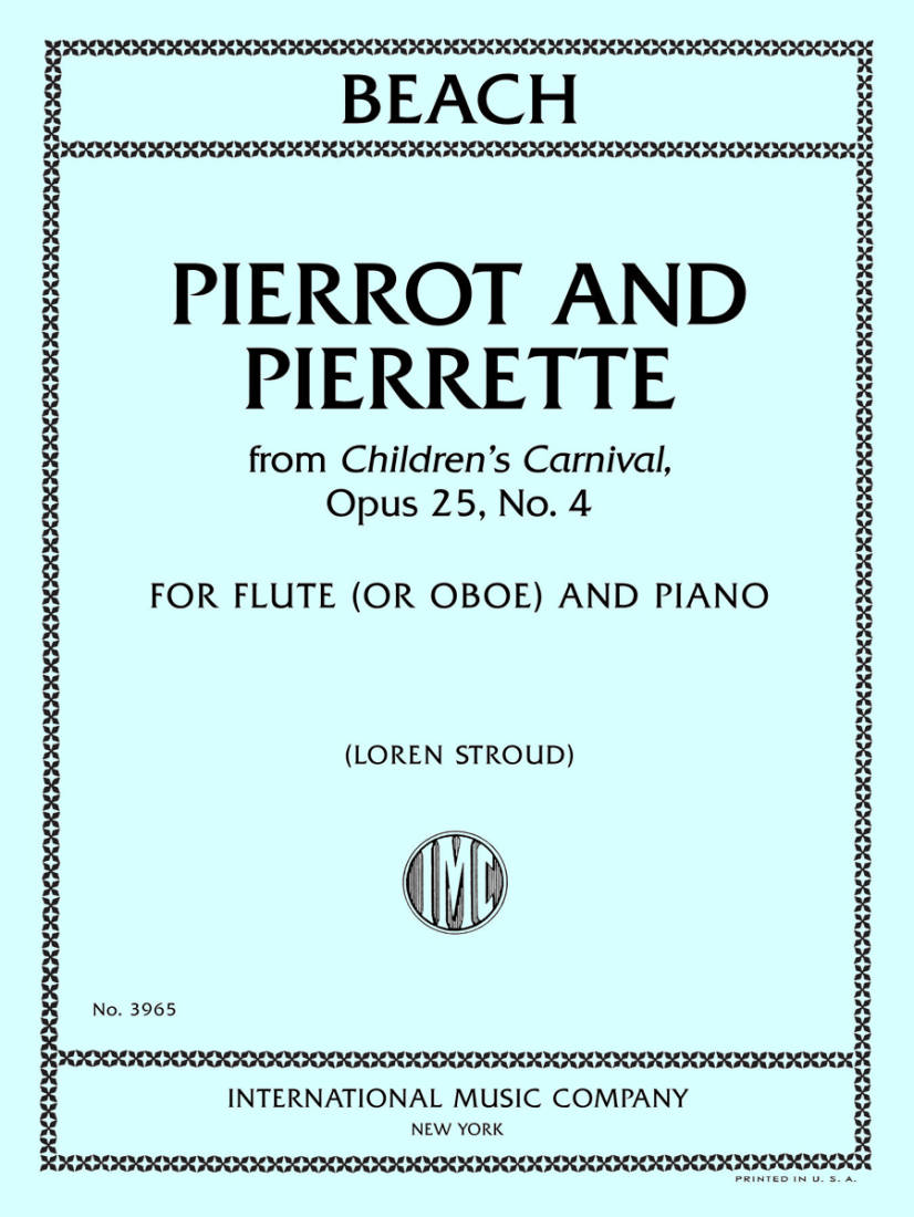 Pierrot and Pierrette, from Children\'s Carnival, Opus 25, No. 4 - Beach/Stroud - Flute or Oboe/Piano - Sheet