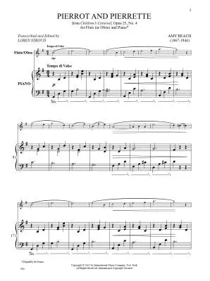 Pierrot and Pierrette, from Children\'s Carnival, Opus 25, No. 4 - Beach/Stroud - Flute or Oboe/Piano - Sheet