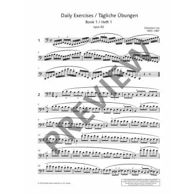 Daily Exercises for Cello, Op.82 and 83 - Lee/Ellis - Cello - Book