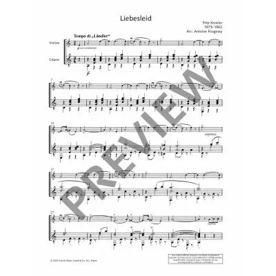 Liebesleid (Love\'s Sorrow) - Kreisler/Fougeray - Violin/Guitar