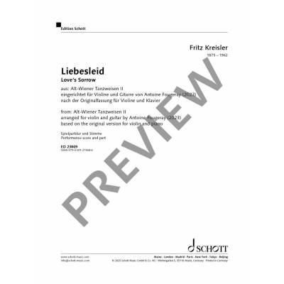 Liebesleid (Love\'s Sorrow) - Kreisler/Fougeray - Violin/Guitar