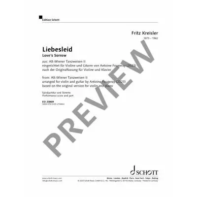 Liebesleid (Love\'s Sorrow) - Kreisler/Fougeray - Violin/Guitar